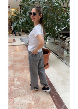 Yırtık Geniş  Paça Denim 