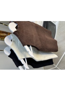 Yarım Balıkçı Yaka Kolsuz Triko Kahverengi