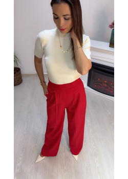 Sakallı Kısa Kol Triko - Kremrengi