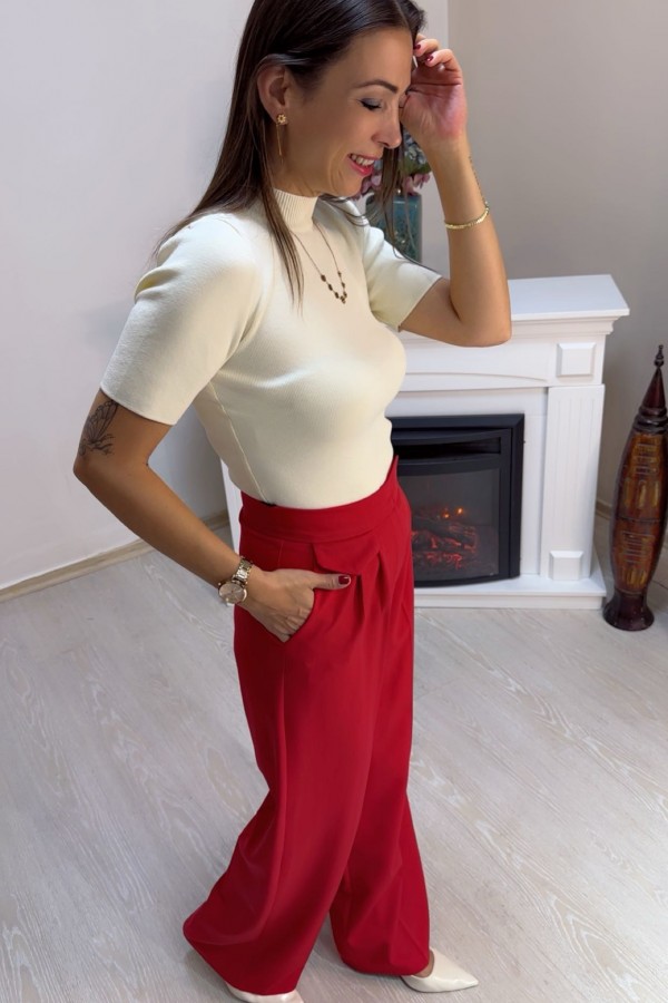 Palazzo Pantalon  Kırmızı