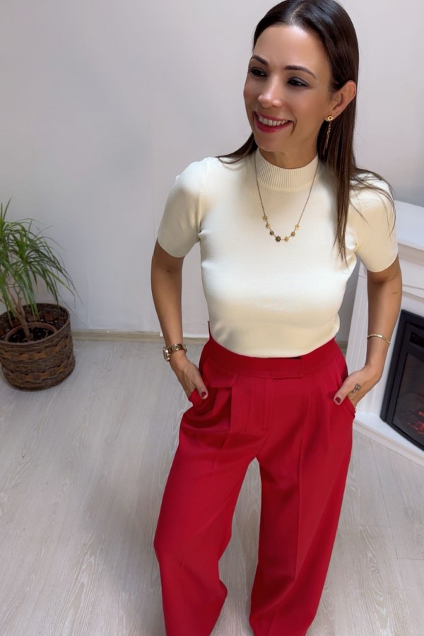 Palazzo Pantalon  Kırmızı