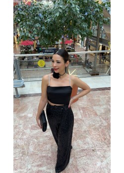 Siyah Taş askılı Büstiyer 