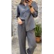 ZR Model Tensel  Gri Pantolon Gömlek Takım 
