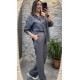 ZR Model Tensel  Gri Pantolon Gömlek Takım 