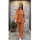ZR Model Tensel Turuncu Pantolon Gömlek Takım 