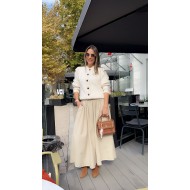 Önden Düğmeli Selanik Hırka (Ekru  ) 