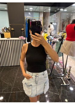 Siyah Kalın Biyeli Fitilli Orj Marka Atlet 