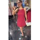 Basic Bordo Elbise 