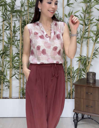 Mila Modal Şalvar Pantolon Bordo 