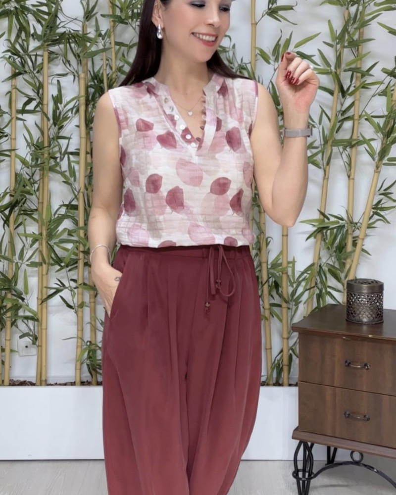 Mila Modal Şalvar Pantolon Bordo 