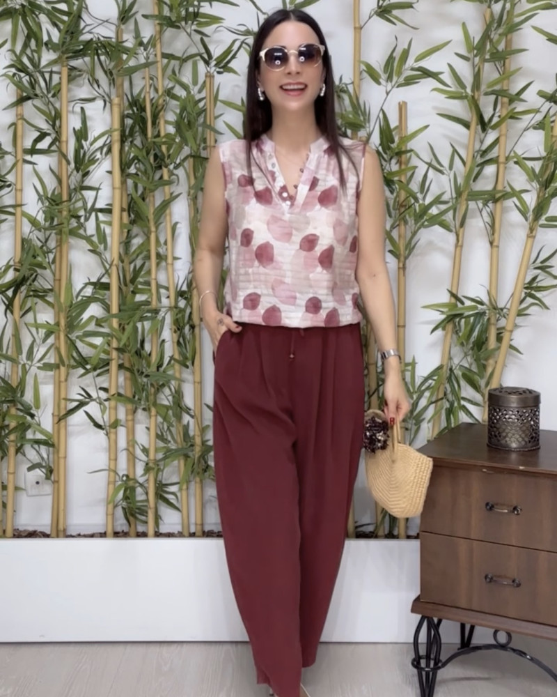 Mila Modal Şalvar Pantolon Bordo 