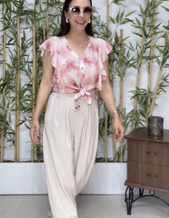 Mila Modal Şalvar Pantolon Taş Rengi 