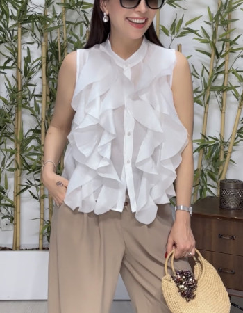 Valeria Volanlı Şifon Bluz 