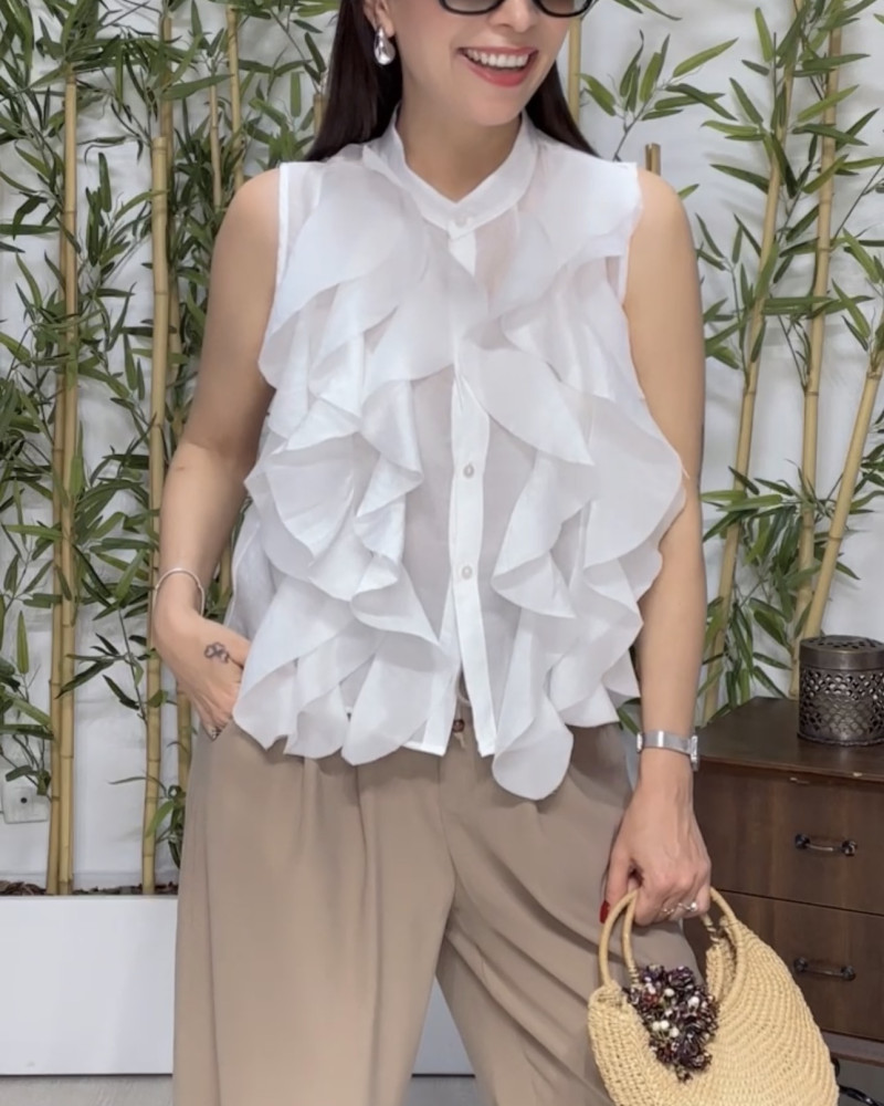 Valeria Volanlı Şifon Bluz 
