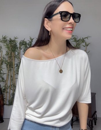  Lina Düşük Omuz Bluz Ekru