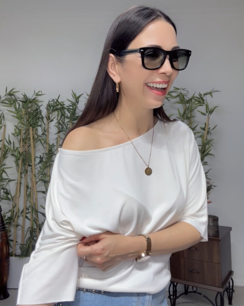  Lina Düşük Omuz Bluz Ekru