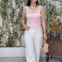 Lara Soft Denim Pantolon Beyaz 