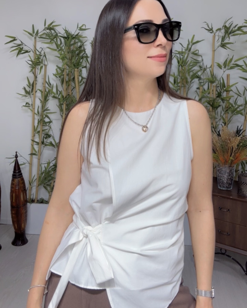 Alina Bağlama Detay Bluz Ekru