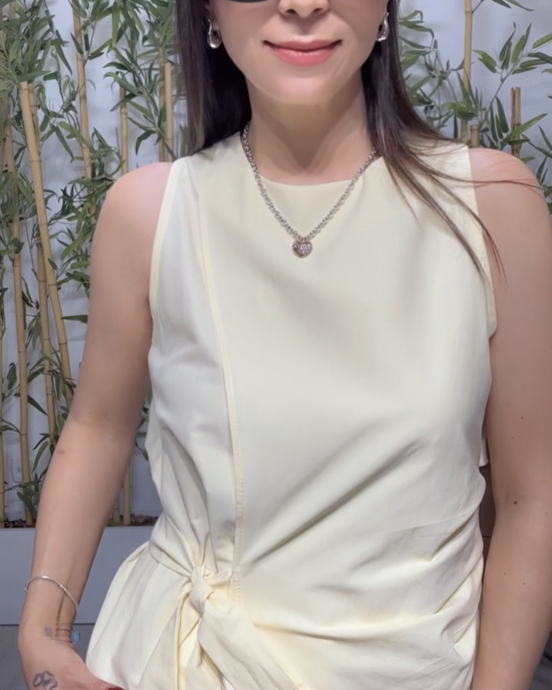 Alina Bağlama Detay Bluz Sarı