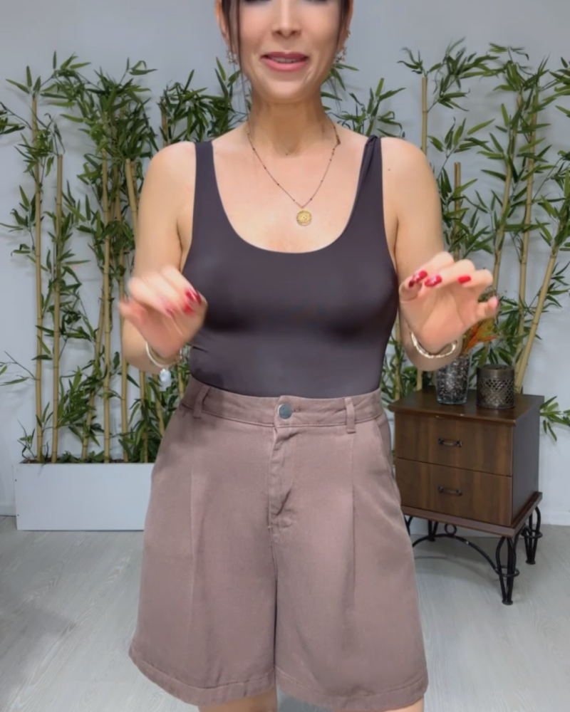 Sırt Dekolteli Bodysuit Acı Kahve 
