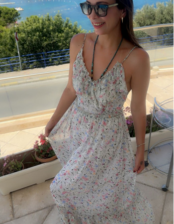 Çiçek Desenli Şifon Elbise