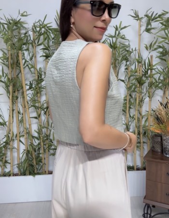Dokulu Crop Yelek
