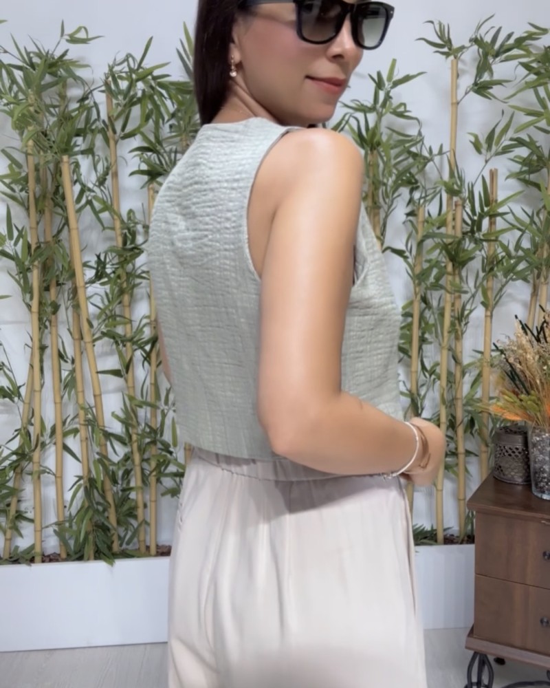 Dokulu Crop Yelek