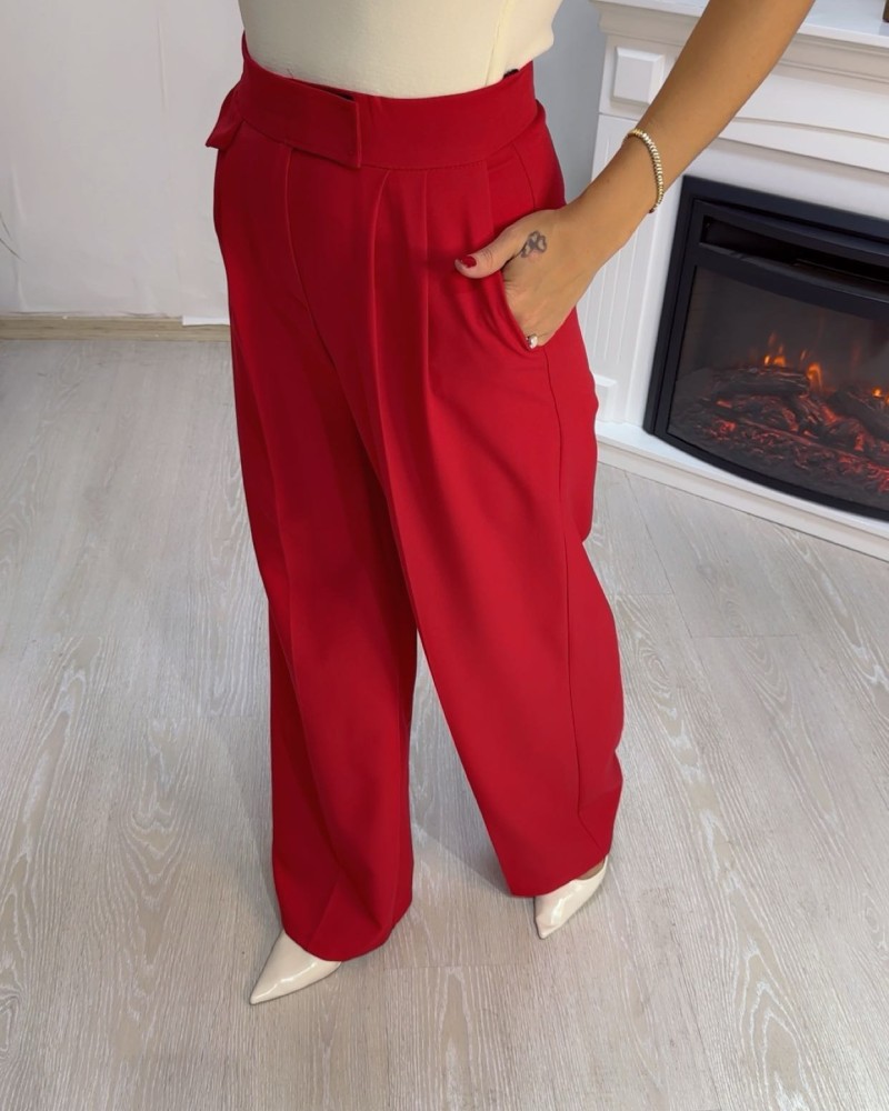 Palazzo Pantalon Kırmızı Palazzo Pantalon Kırmızı