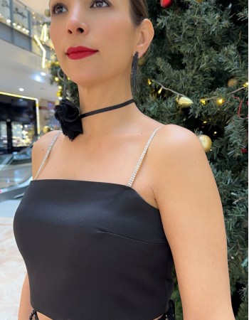 Siyah Taş askılı Büstiyer Siyah Taş askılı Büstiyer