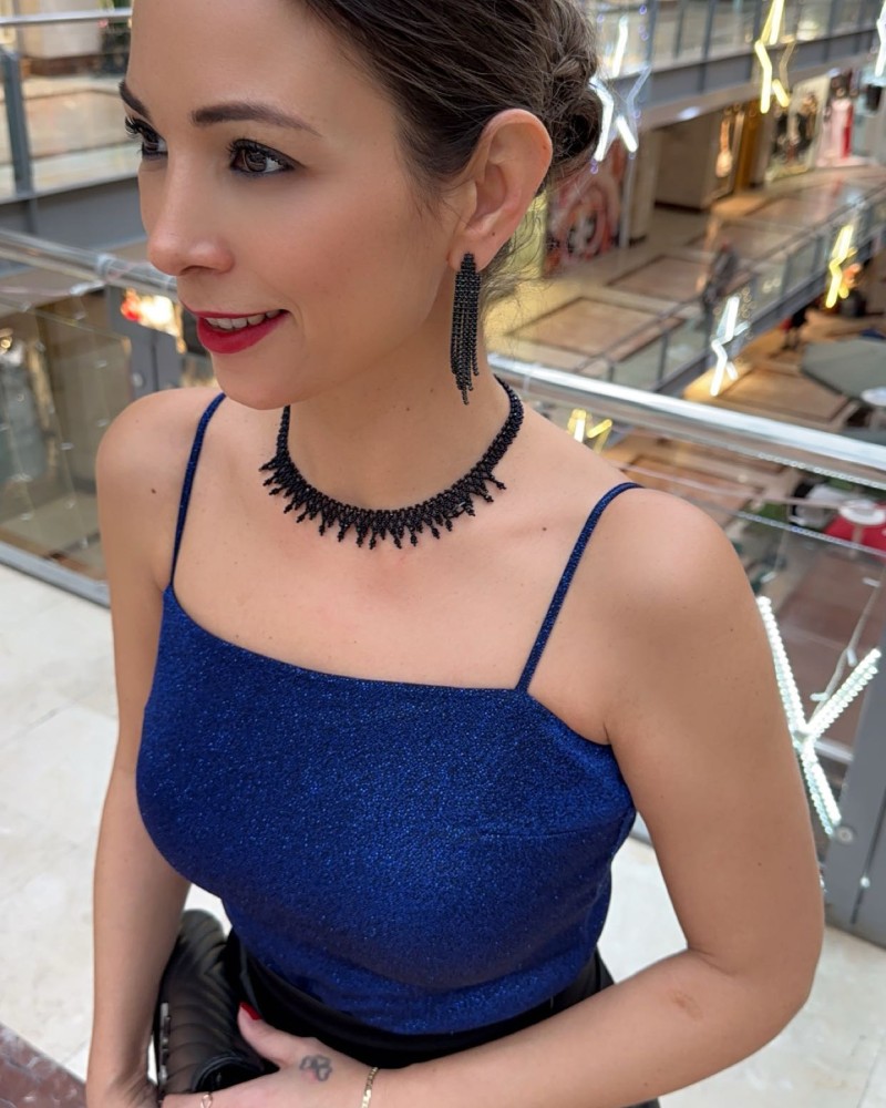 Parlement Mavi İp Askılı Parlak Body Suite Parlement Mavi İp Askılı Parlak Body Suite