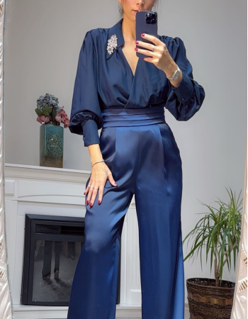 Lacivert Saten Pantolon Lacivert Saten Pantolon