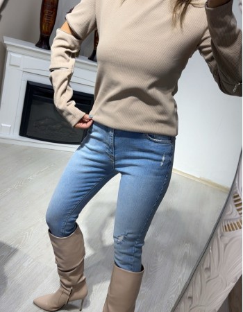 Balıkçı Yaka Kol Fermuar Detay Sweatshirt