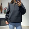 Kapişönlü Siyah Sweatshirt