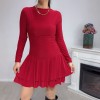Şort Detaylı Katlı Mini Elbise – Kırmızı