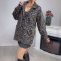 Leopar Desenli Cepli Oversize Ceket