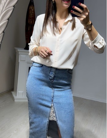  Dantel Detay Denim Etek | Pulse8