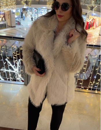 Çıt Çıt Detaylı Kürk – Bej