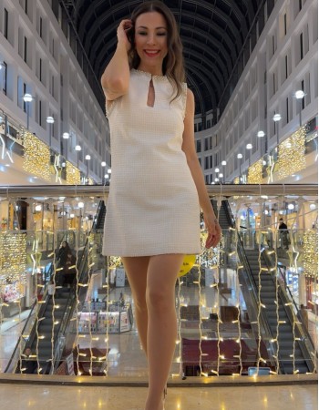 İnci Zarafeti Mini Elbise