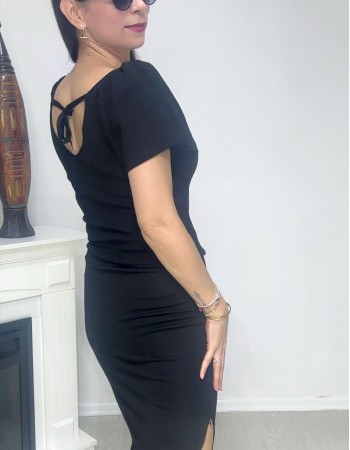 Zarif V Yaka Bluz Siyah 