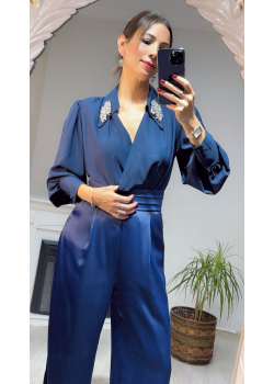 Lacivert Saten Pantolon 