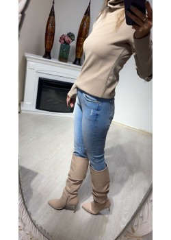 Balıkçı Yaka Kol Fermuar Detay Sweatshirt 