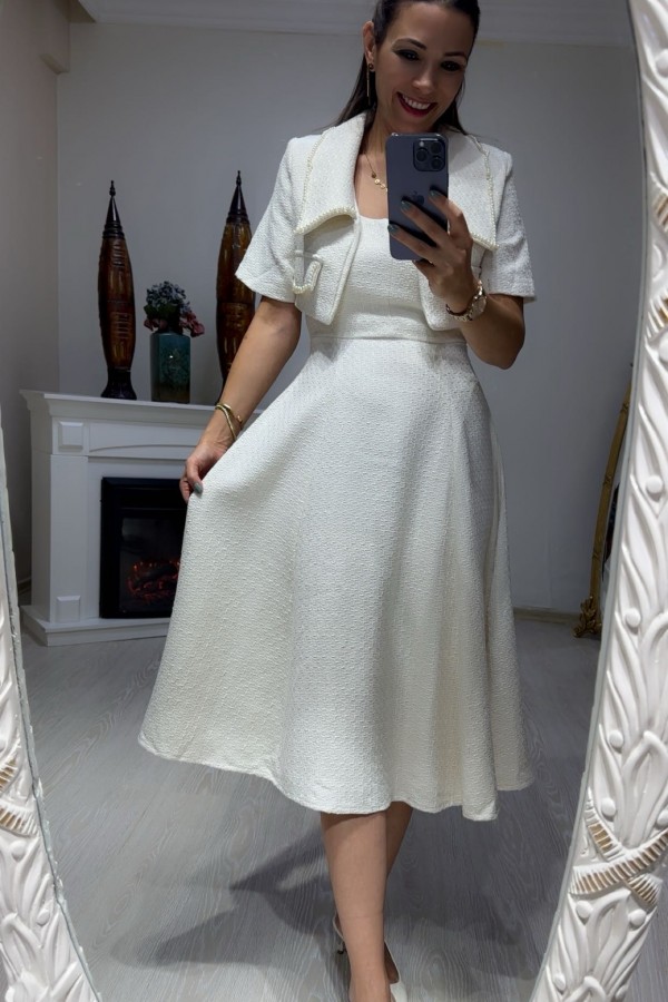 Prenses Tüvit  Elbise Ceket Takım 